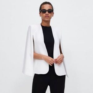 Zara white cape with slits